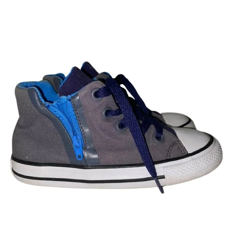 Converse Chuck Taylor All Star High Top Zip Sneakers Toddler/Infant Size 10 Gray